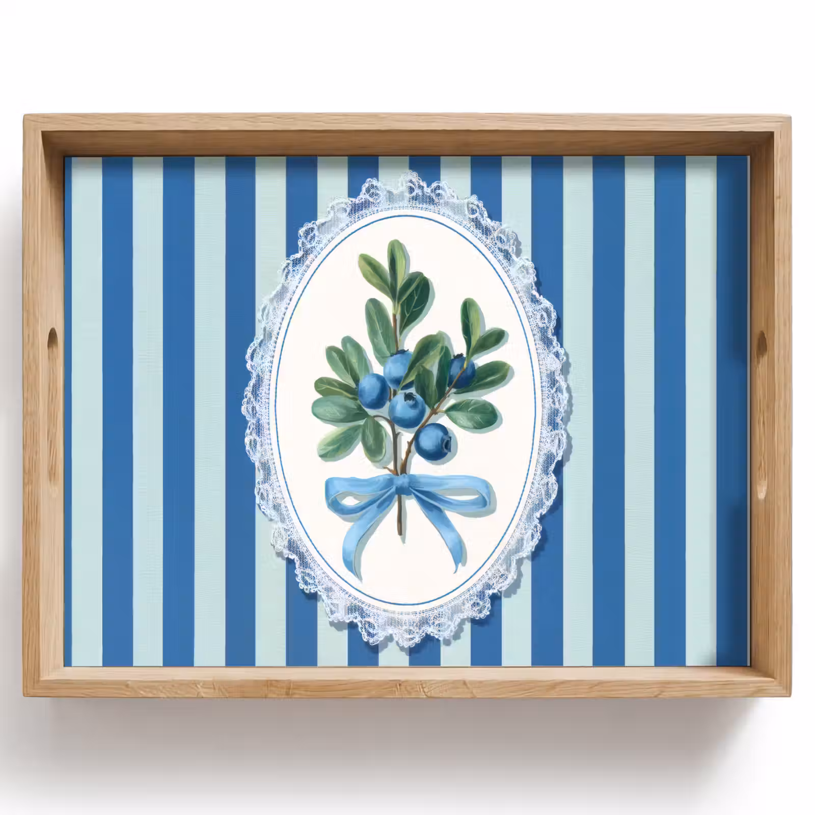 Tray - Illustration - Berries - Blue - Stripes — 1