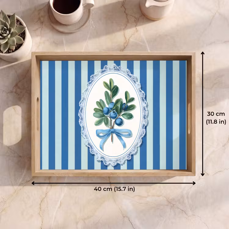 Tray - Illustration - Berries - Blue - Stripes — 7
