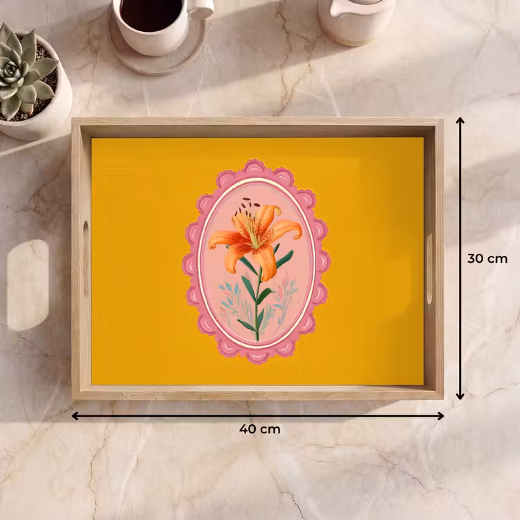 Tray - Lily - Orange - Frame - Oval — 8