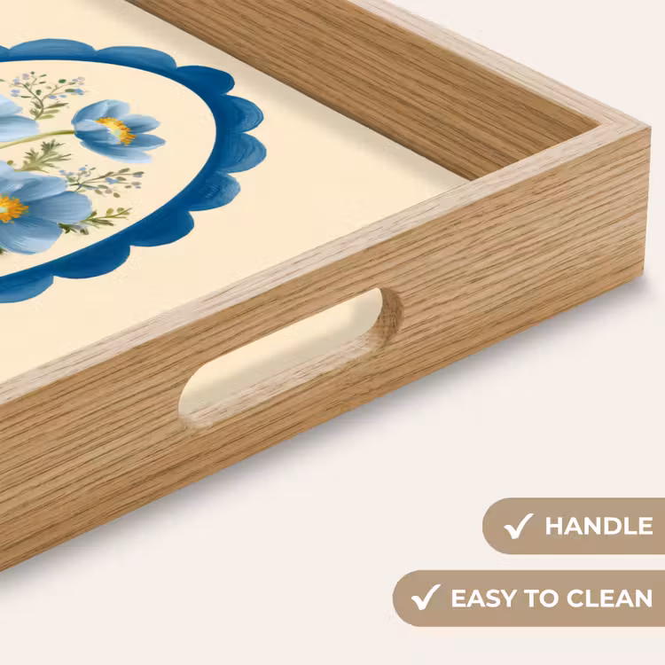 Tray - List - Flowers - Light blue - Illustration — 9