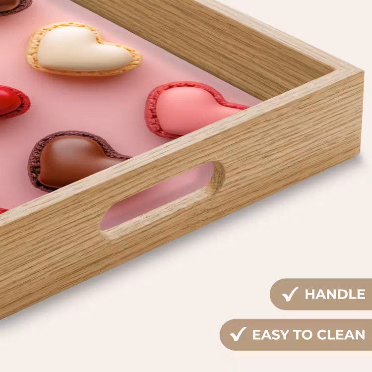 Tray - Macarons - Hearts - Colorful - Pink — 9