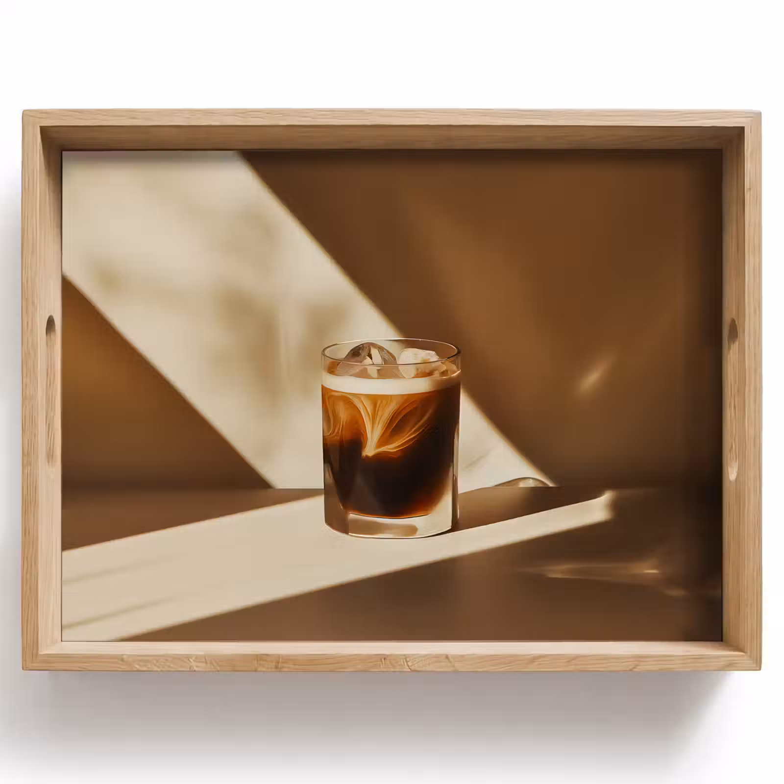 Tray - Glass - Iced Coffee - Shade - Brown — 1