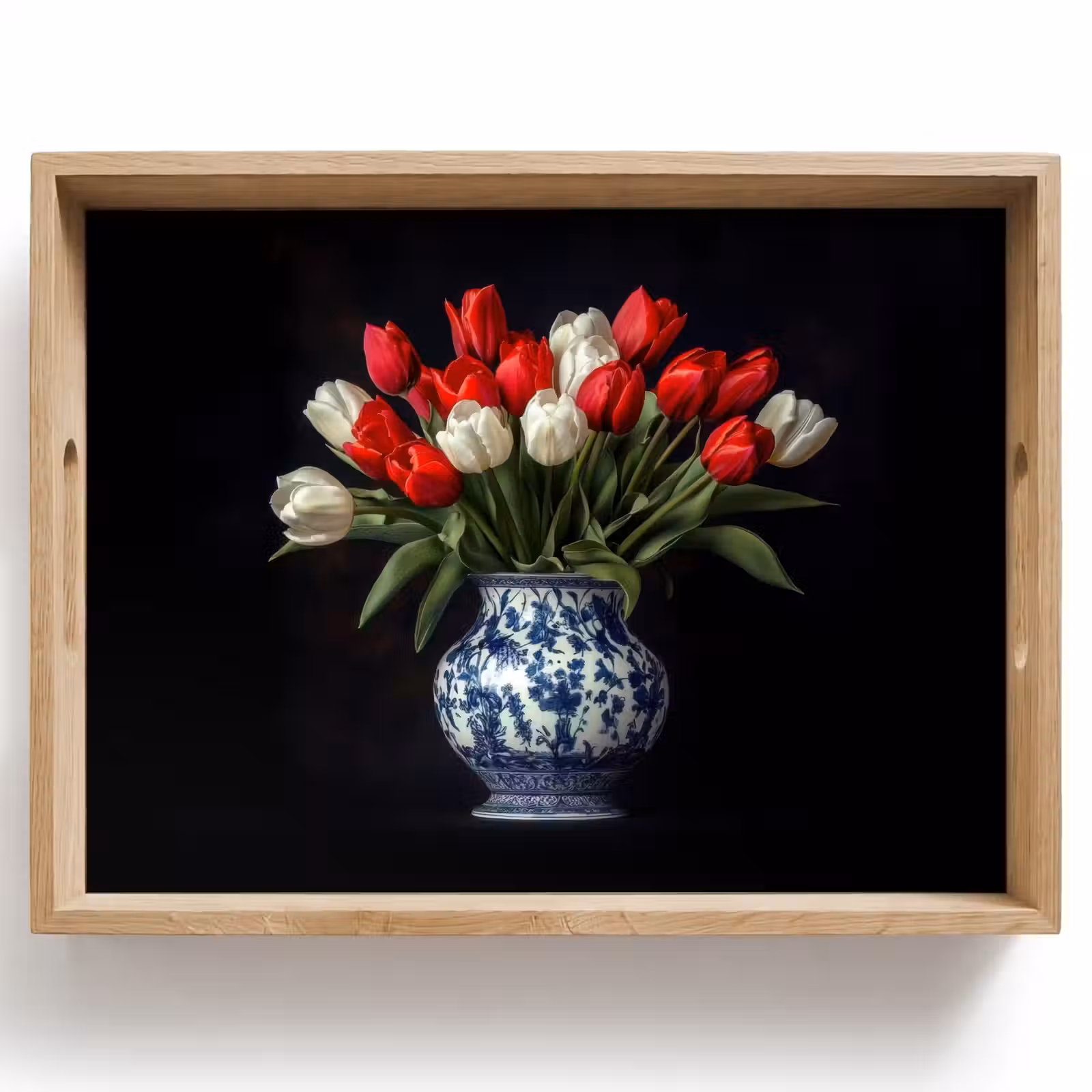 Tray - Red - Flowers - Tulips - Vase — 1