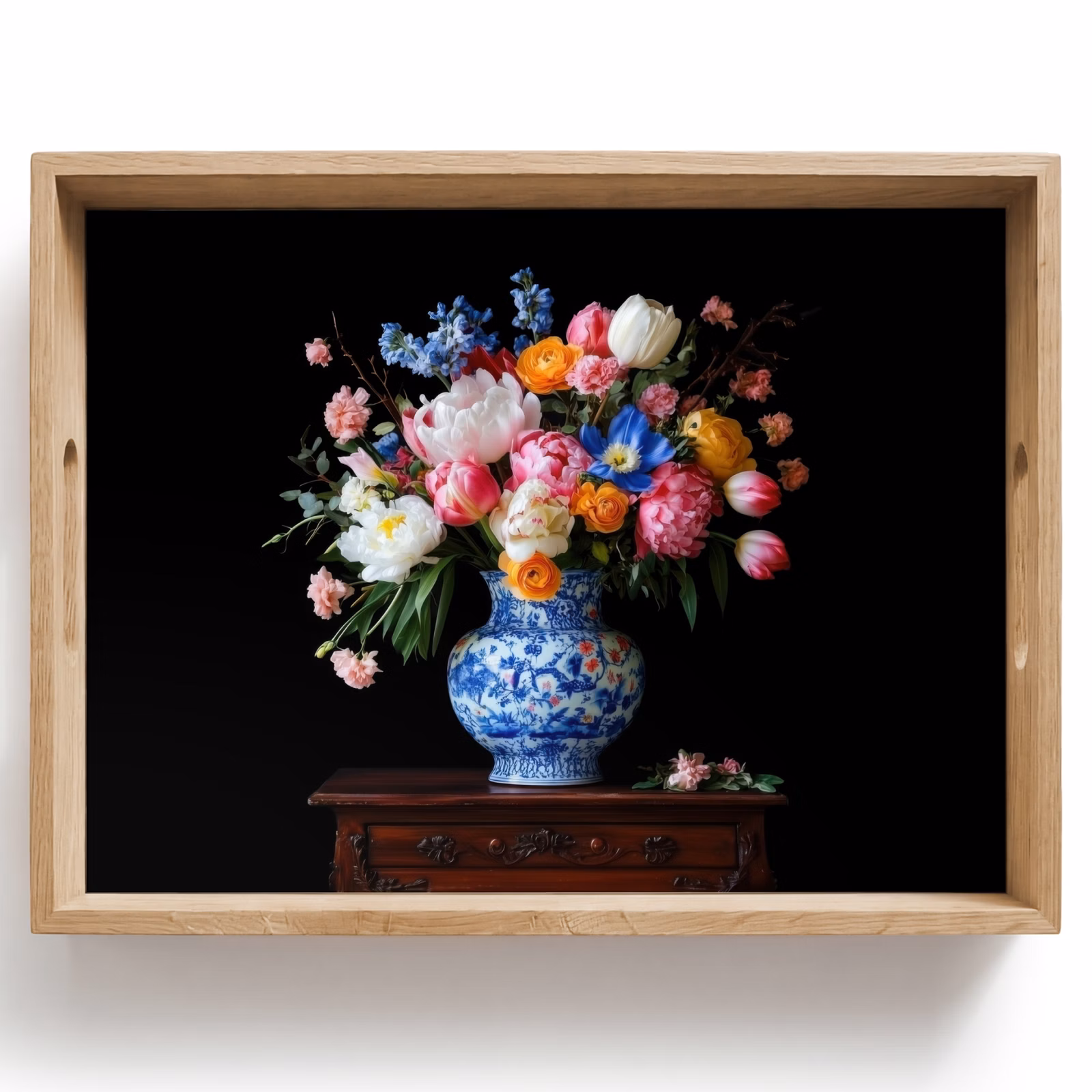 Tray - Roses - Flowers - Vase - Bouquet — 1