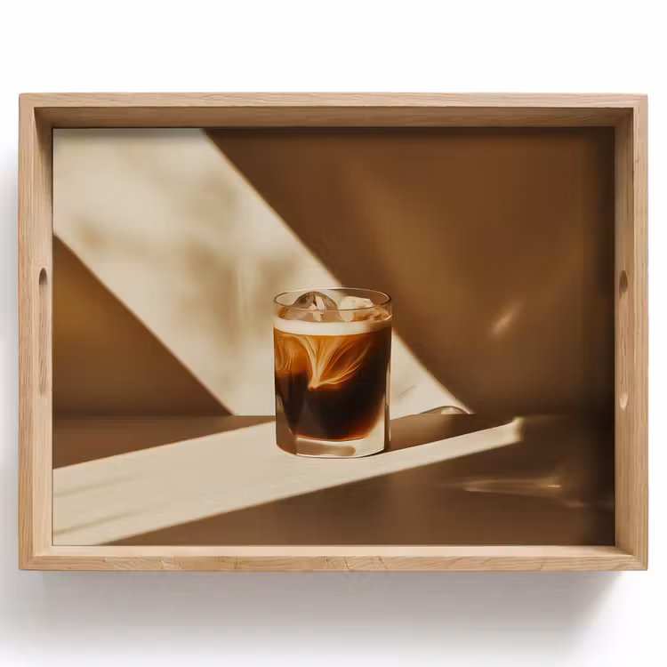 Tray - Glass - Iced Coffee - Shade - Brown — 1