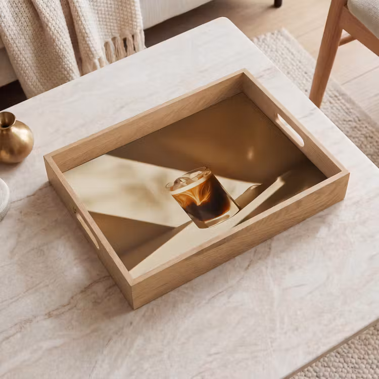 Tray - Glass - Iced Coffee - Shade - Brown — 2