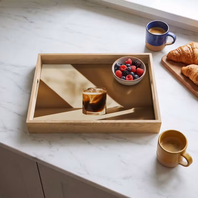 Tray - Glass - Iced Coffee - Shade - Brown — 3