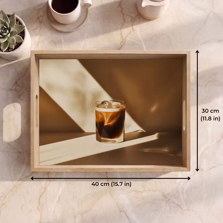 Tray - Glass - Iced Coffee - Shade - Brown — 7