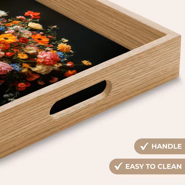 Tray - Gold - Flowers - Colors - Vase — 9