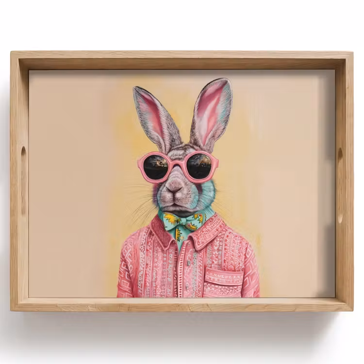 Tray - Gray - Rabbit - Blouse - Bow. — 1
