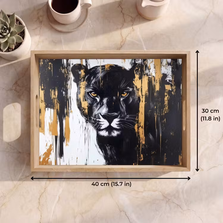 Tray - Panther - Black - Abstract - Paint strokes — 7