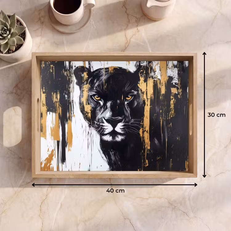 Tray - Panther - Black - Abstract - Paint strokes — 8