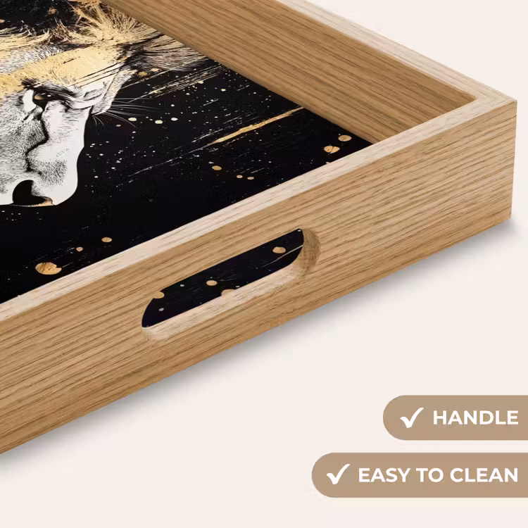 Tray - Portrait - Lion - Abstract - Gold — 9