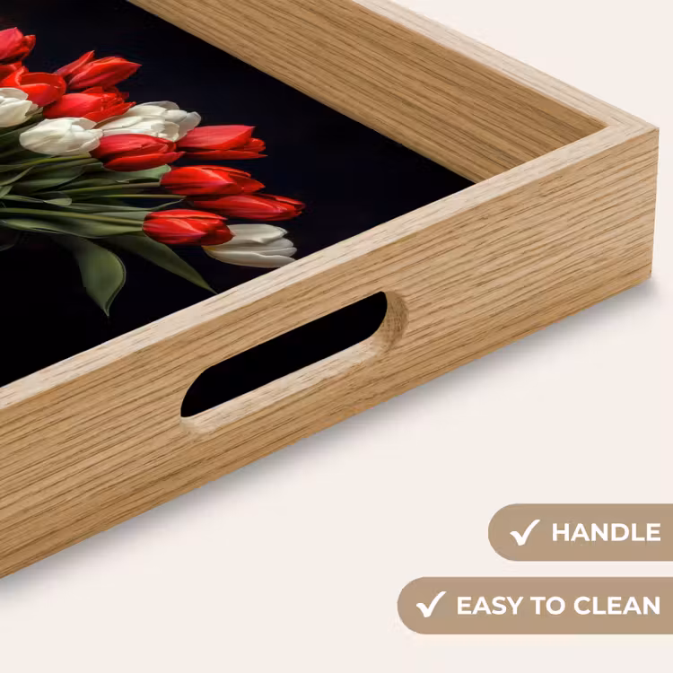 Tray - Red - Flowers - Tulips - Vase — 9