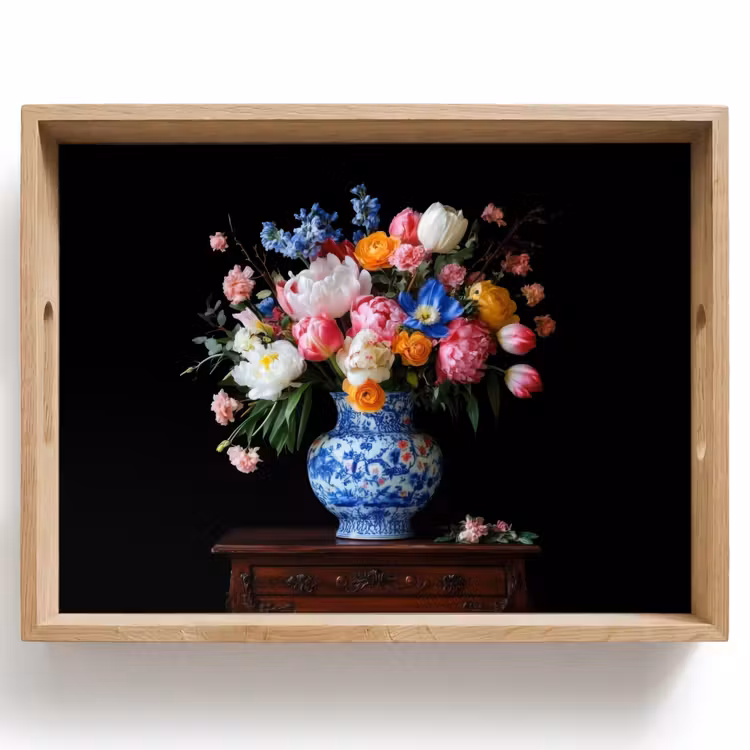 Tray - Roses - Flowers - Vase - Bouquet — 1