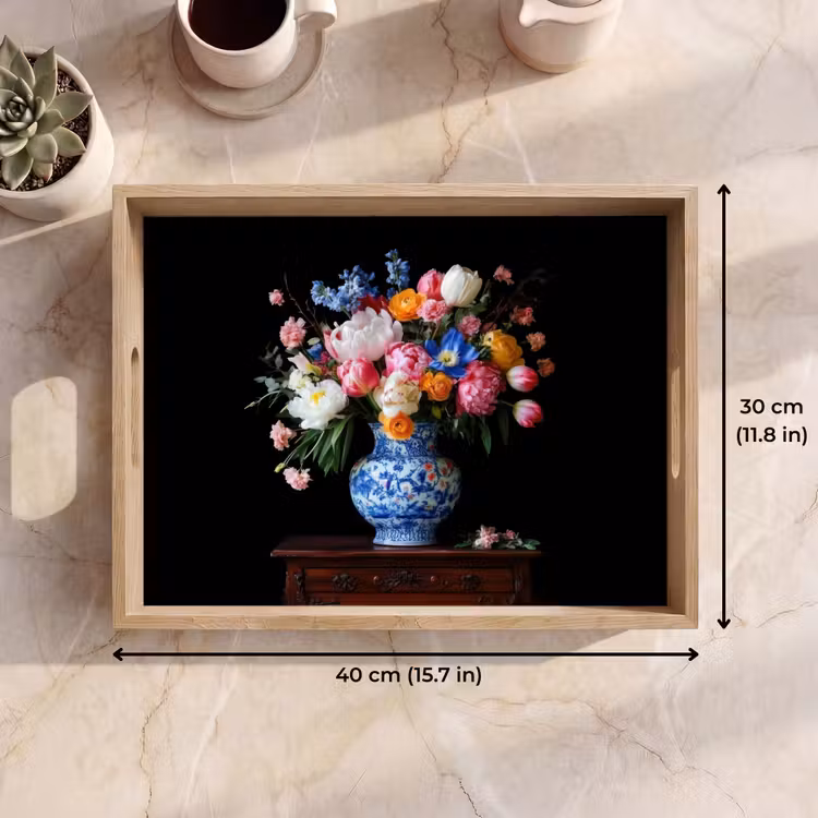 Tray - Roses - Flowers - Vase - Bouquet — 7