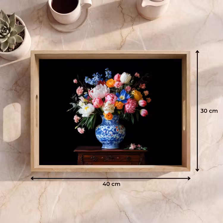 Tray - Roses - Flowers - Vase - Bouquet — 8
