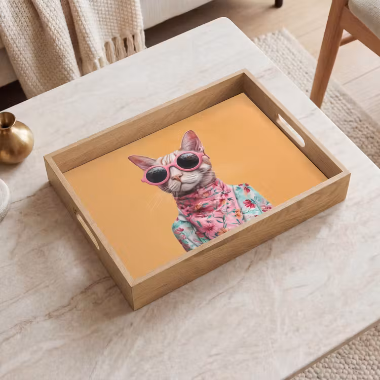 Tray - Sunglasses - Cat - Scarf - Flowers — 2