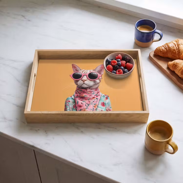 Tray - Sunglasses - Cat - Scarf - Flowers — 3