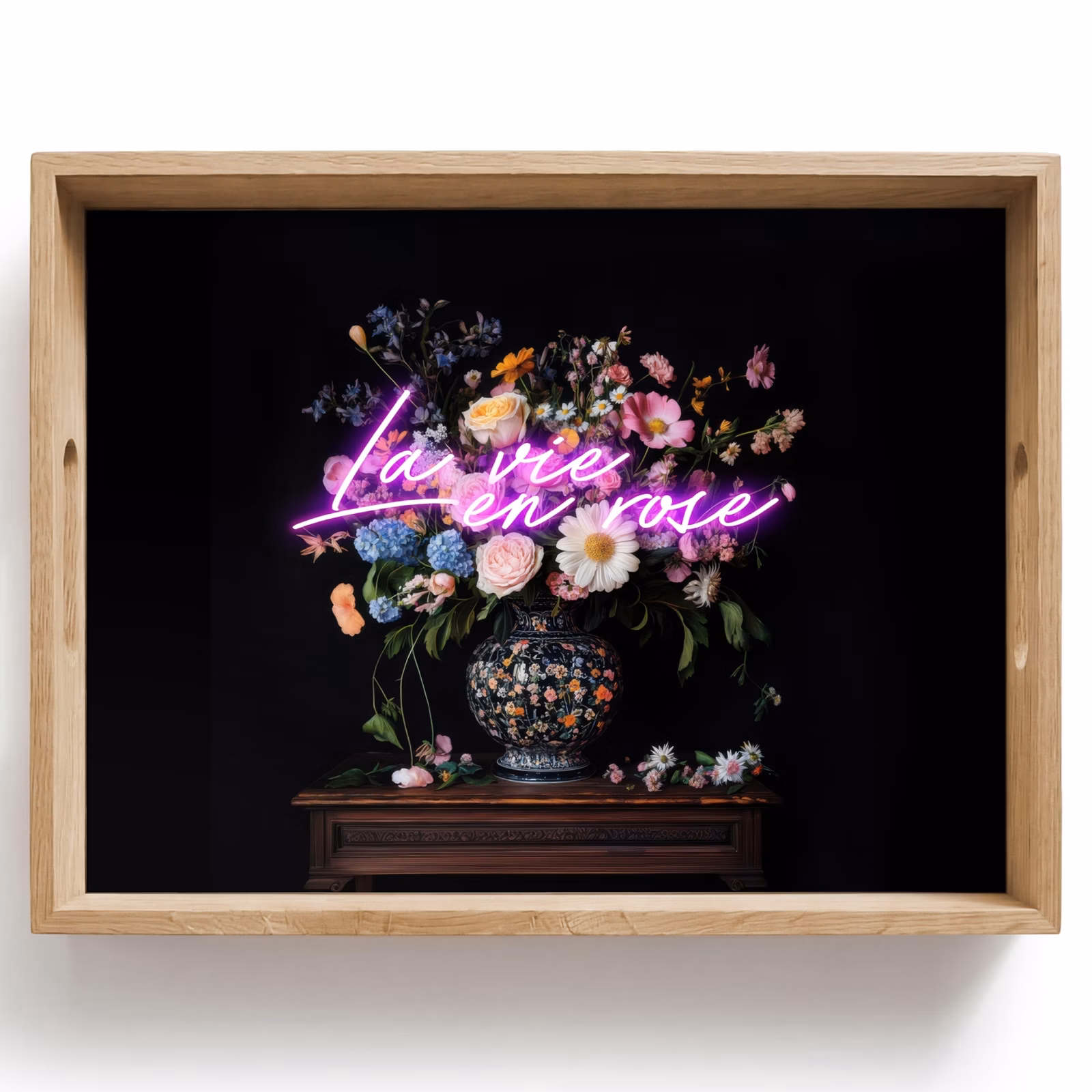 Tray - Neon - Vase - Flowers — 1
