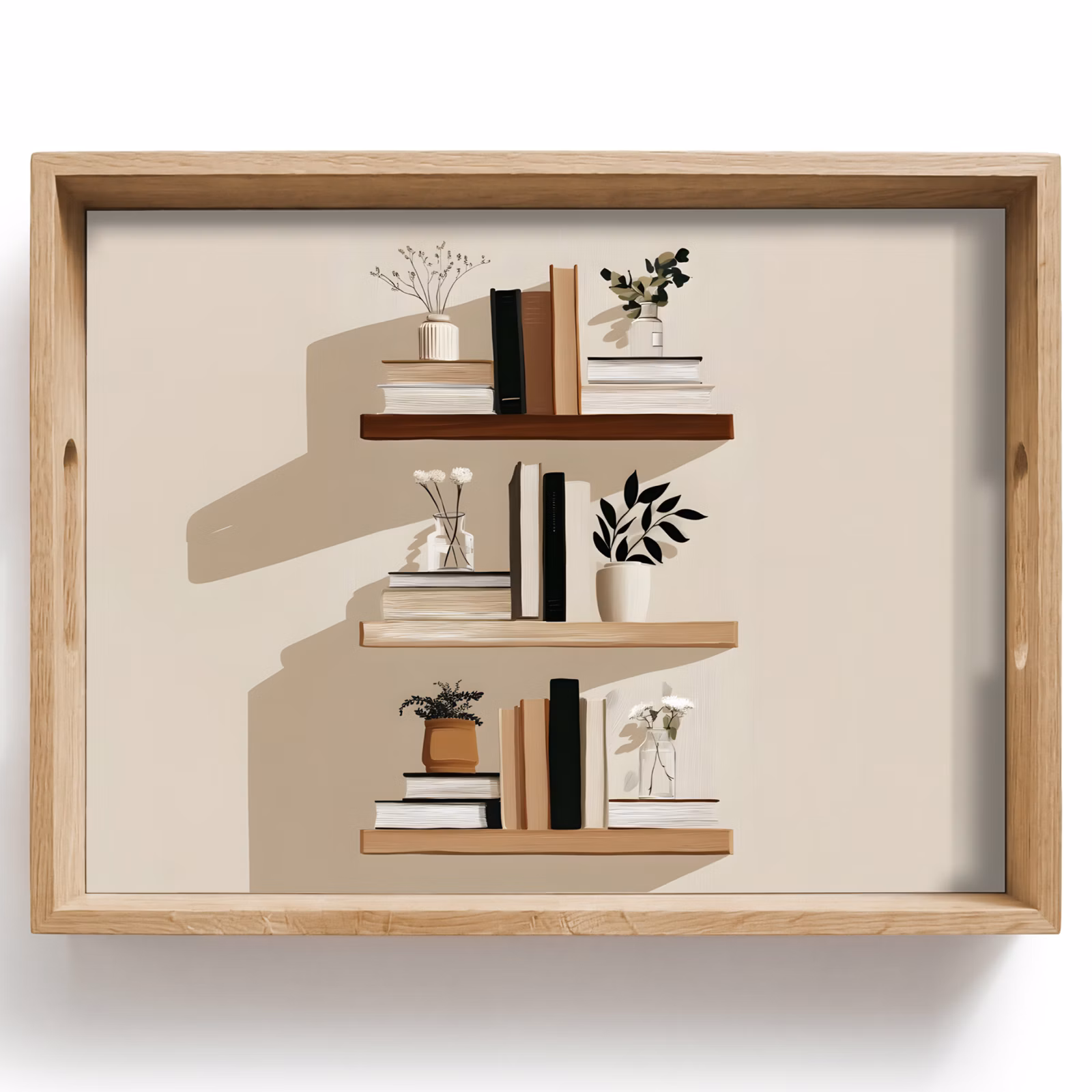 Tray - Shelves - Books - Vases - Plants — 1