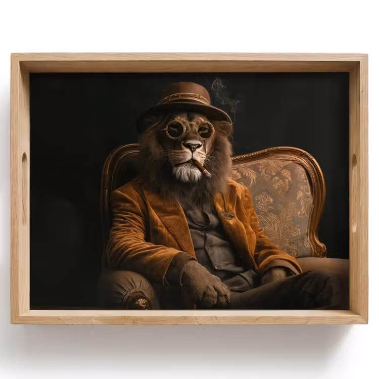 Tray - Glasses - Lion - Bench - Hat — 1