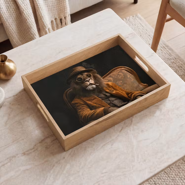 Tray - Glasses - Lion - Bench - Hat — 2