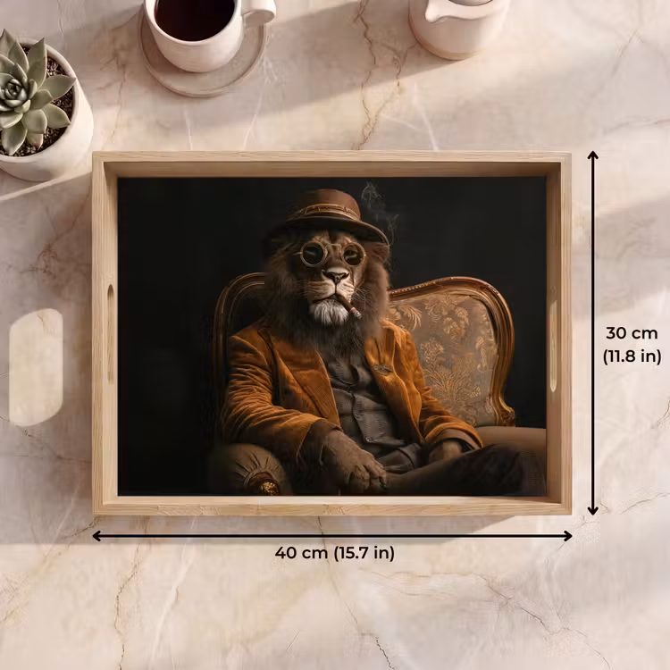 Tray - Glasses - Lion - Bench - Hat — 7