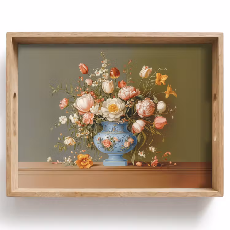 Tray - Neutral - Flowers - Bouquet - Vase — 1