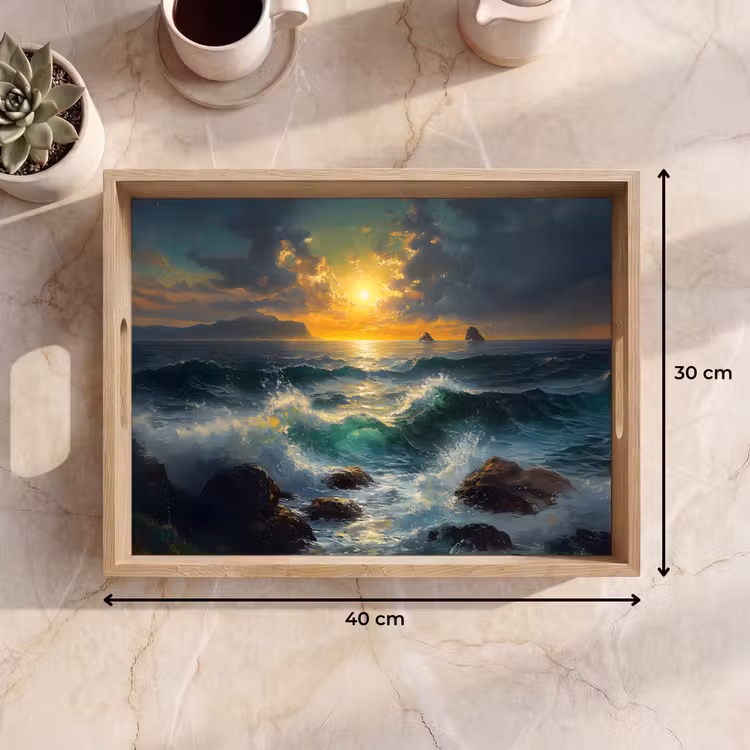 Tray - Sea - Sun - Waves - Rocks — 8