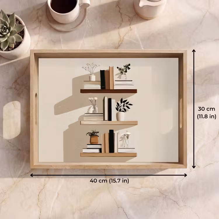 Tray - Shelves - Books - Vases - Plants — 7
