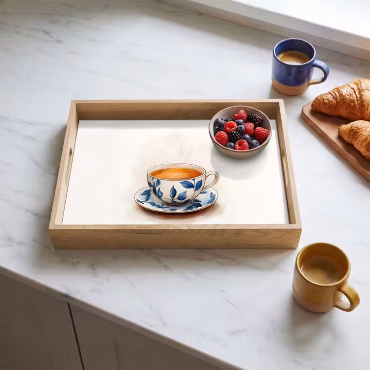 Tray - Teacup - Leaves - Blue — 3