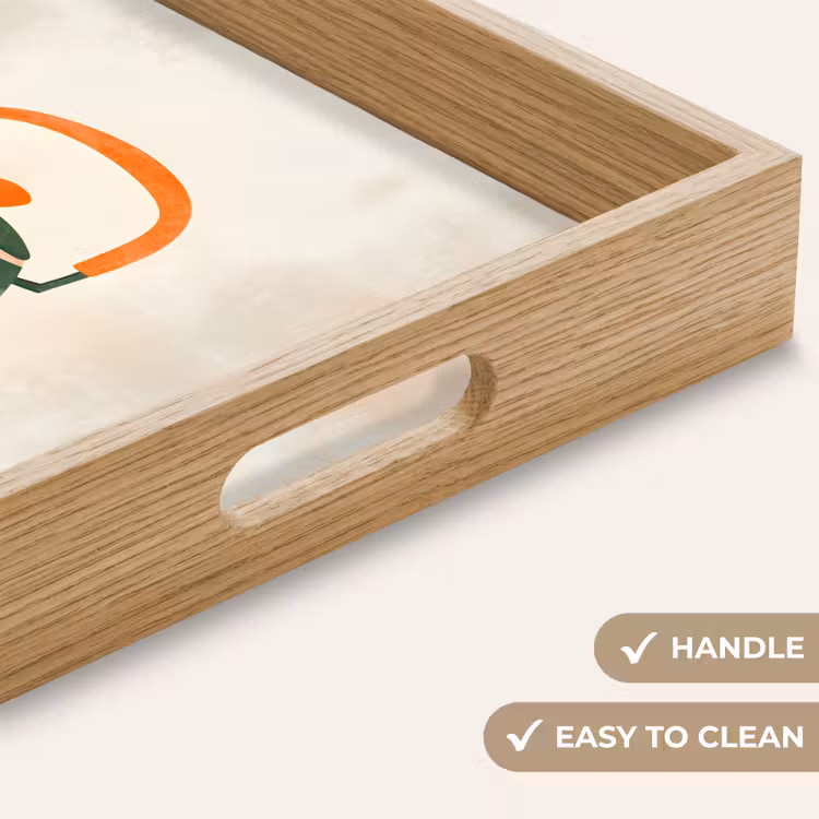 Tray - Teapot - Green - Flowers - Orange — 9
