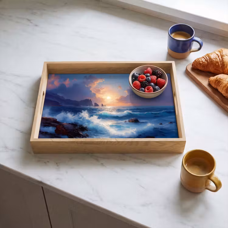 Tray - Waves - Sea - Colorful - Rocks — 3