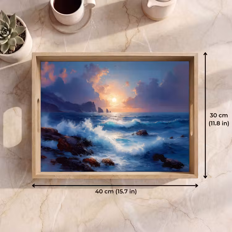 Tray - Waves - Sea - Colorful - Rocks — 7