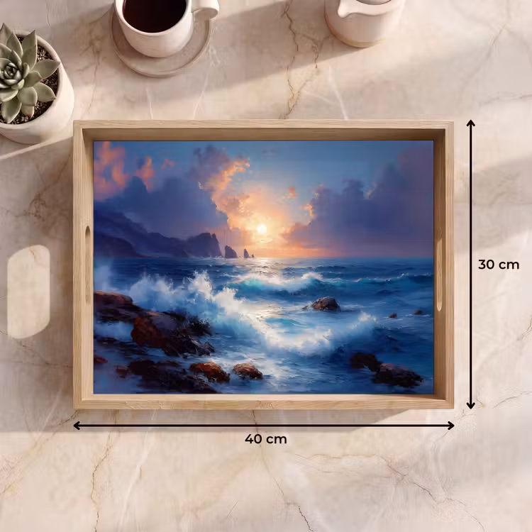 Tray - Waves - Sea - Colorful - Rocks — 8