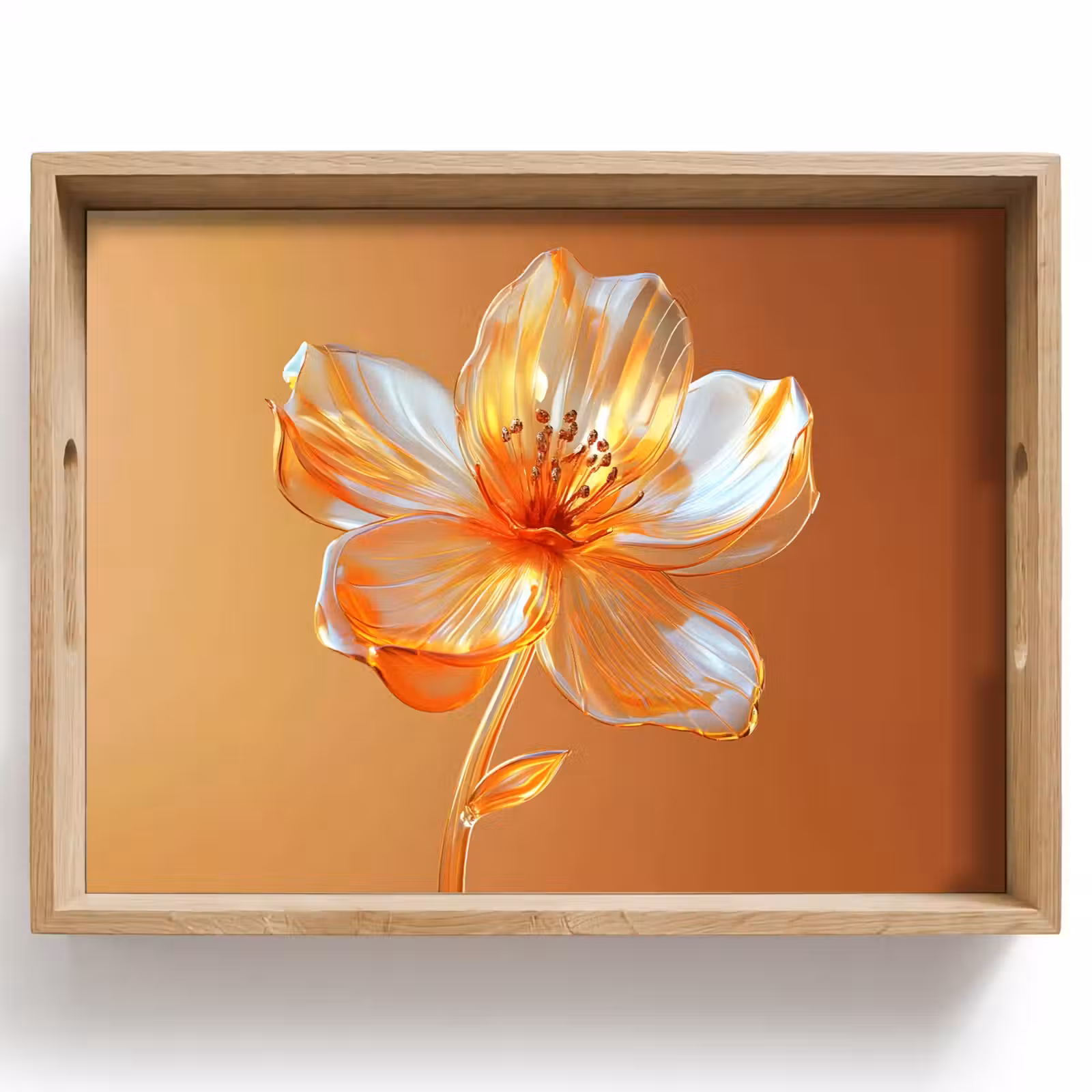 Tray - Glasses - Flower - Orange — 1