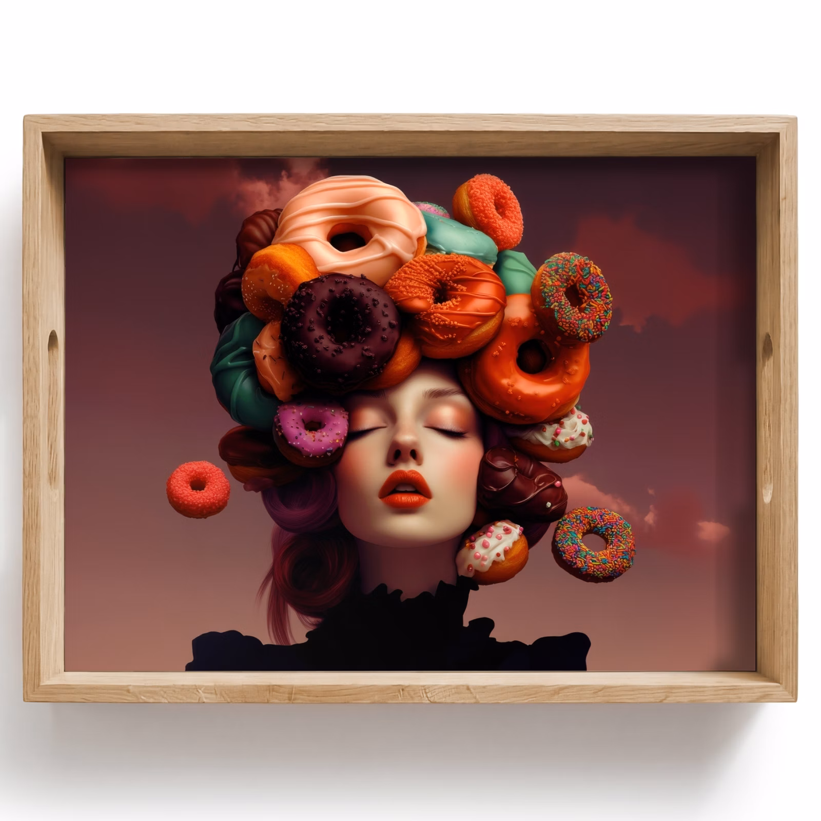 Tray - Woman - Donuts - Colorful — 1