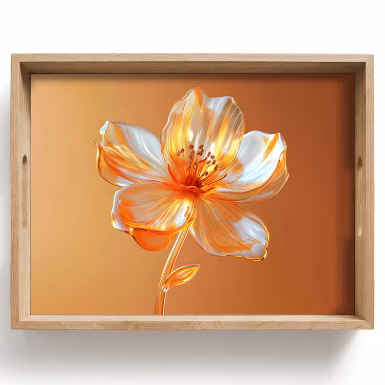 Tray - Glasses - Flower - Orange — 1