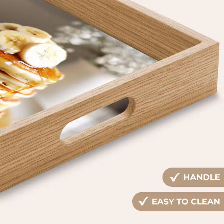 Tray - Pancakes - Banana - Syrup - White - Beige — 9