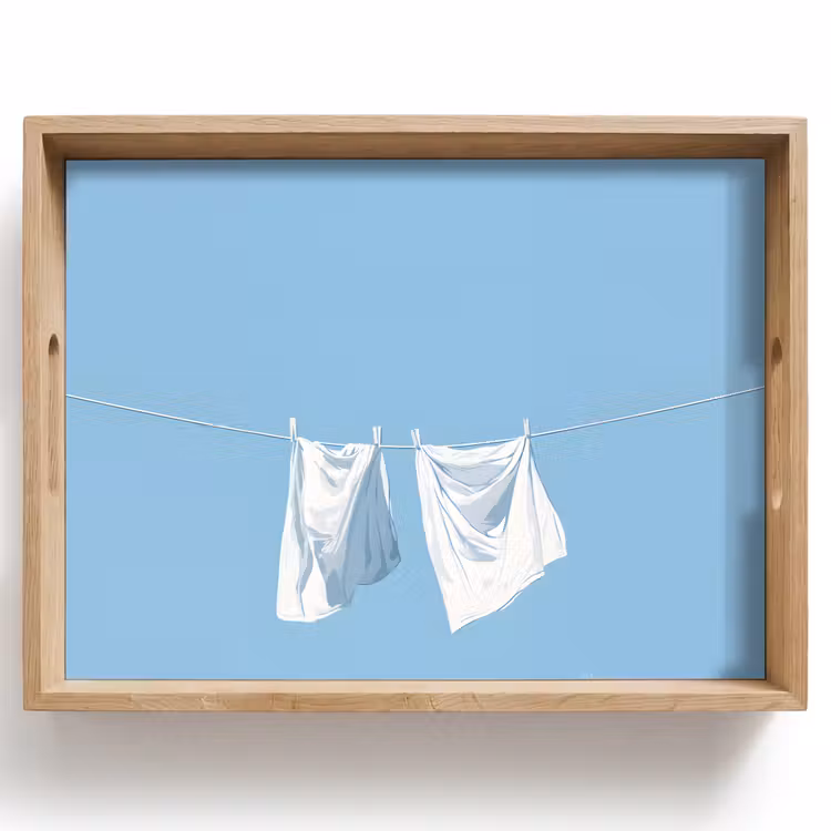 Tray - Sheets - Clothesline - Blue - Minimalist — 1