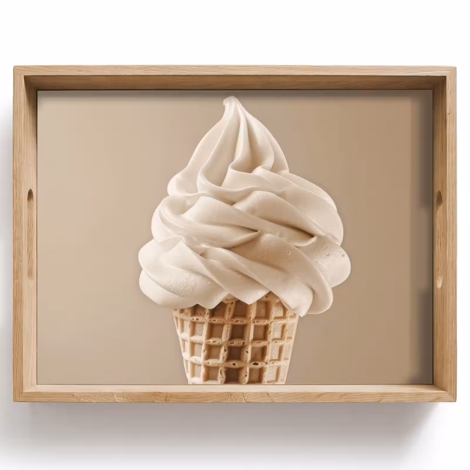Tray - Ice cream - Soft ice cream - Creamy - Horn - Beige — 1