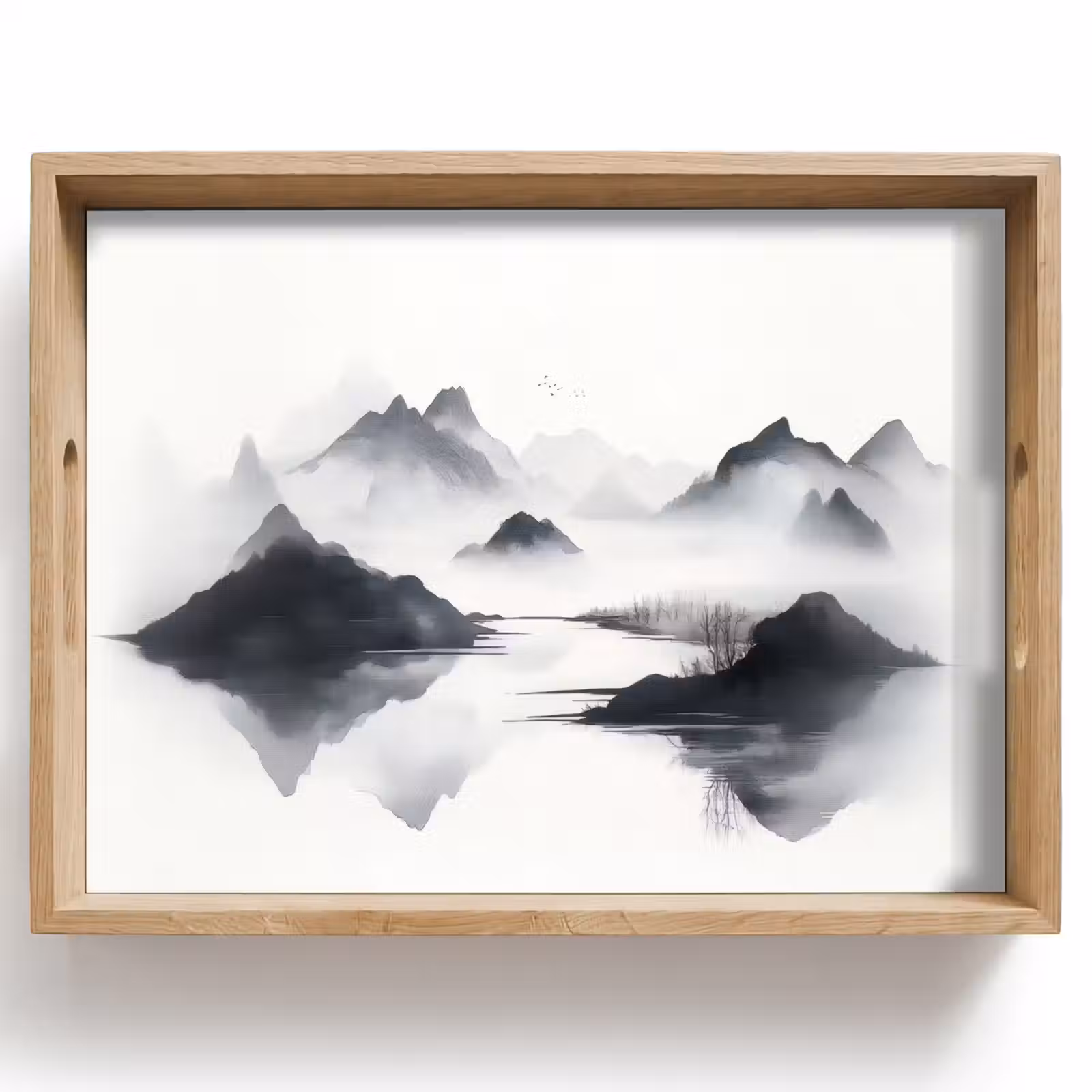 Tray - Mountains - Misty - Water - White — 1