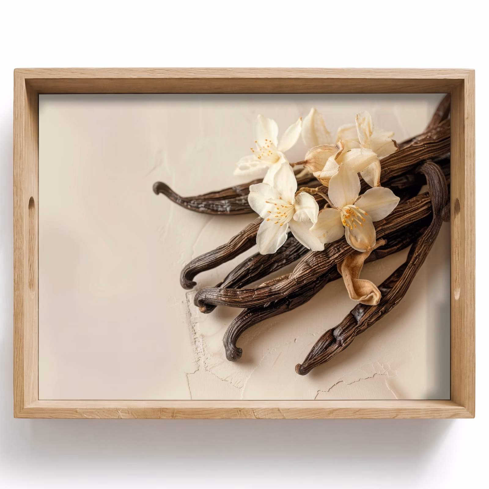 Tray - Vanilla - Floral - Beige — 1
