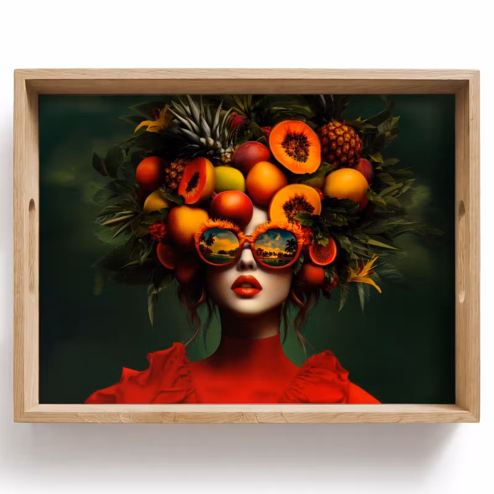 Tray - Woman - Fruits - Papaya - Pineapple — 1