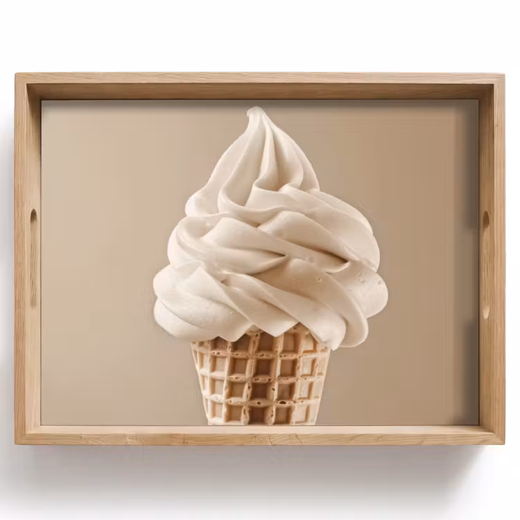 Tray - Ice cream - Soft ice cream - Creamy - Horn - Beige — 1