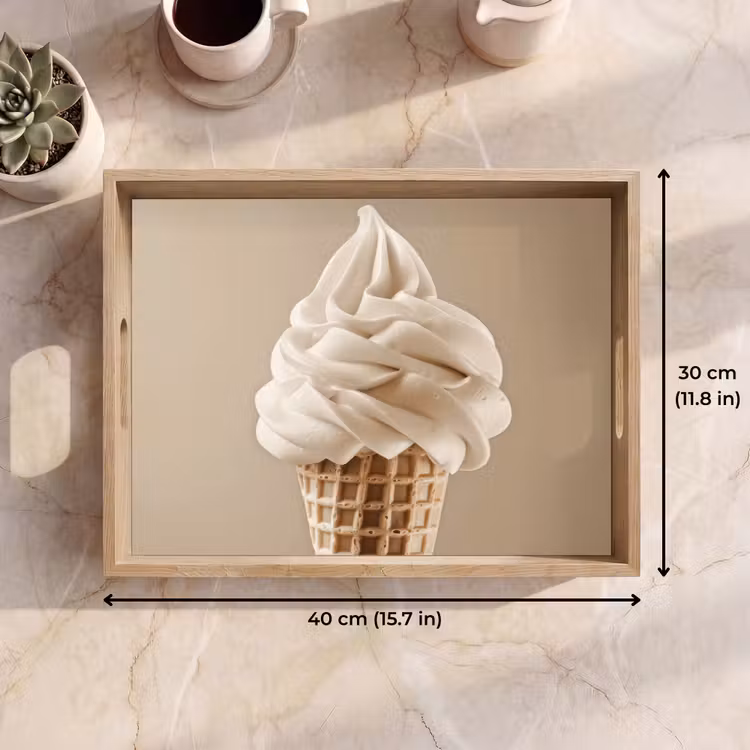 Tray - Ice cream - Soft ice cream - Creamy - Horn - Beige — 7