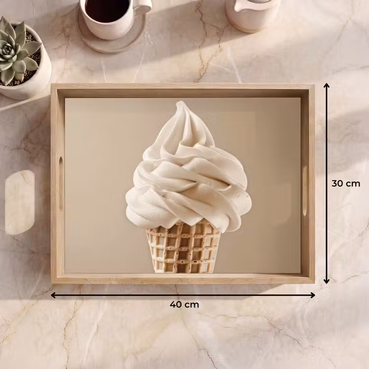 Tray - Ice cream - Soft ice cream - Creamy - Horn - Beige — 8
