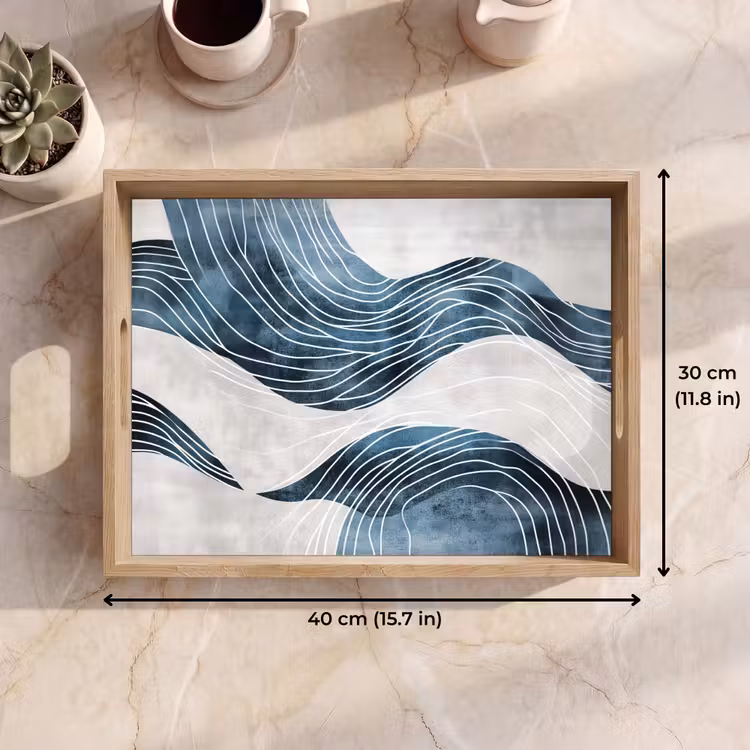 Tray - Lines - Waves - Abstract - Blue — 7