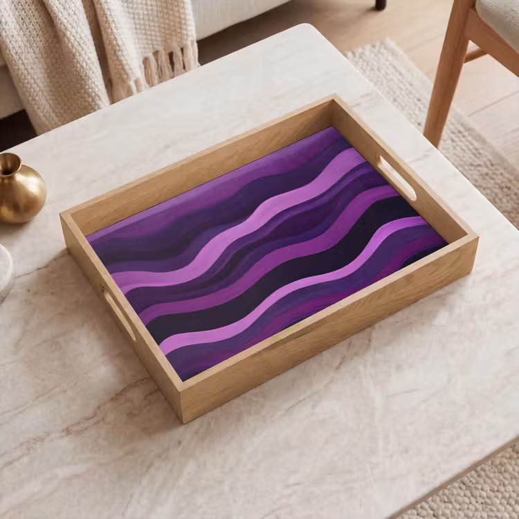 Tray - Lines - Waves - Purple - Abstract — 2